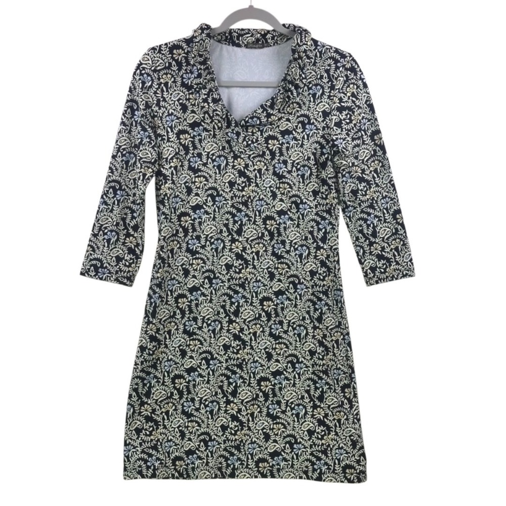 J. McLaughlin Navy Floral Stretch Jersey‎ Dress XS – Excellent Condition - Picture 10 of 14